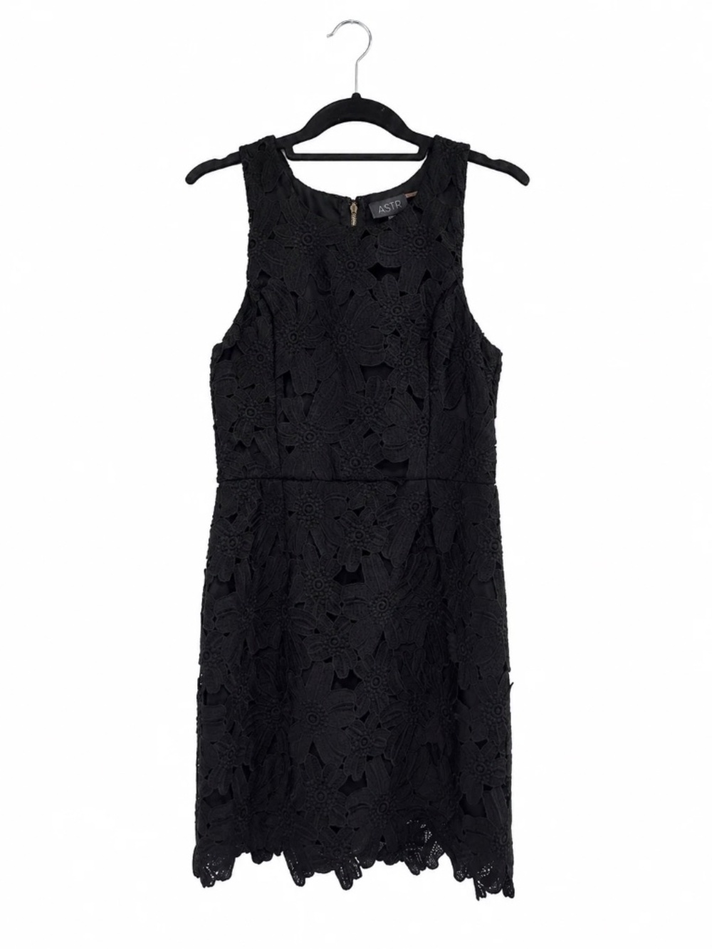 ASTR The Label Caspian Black Floral Crochet Lace Dress L
